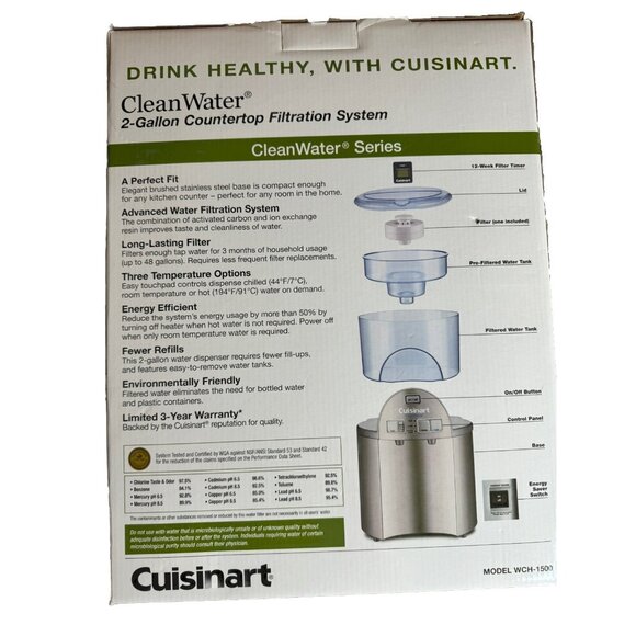 Cuisinart CleanWater 2-Gallon Countertop Filtration System WCH-1500 - Picture 4 of 10
